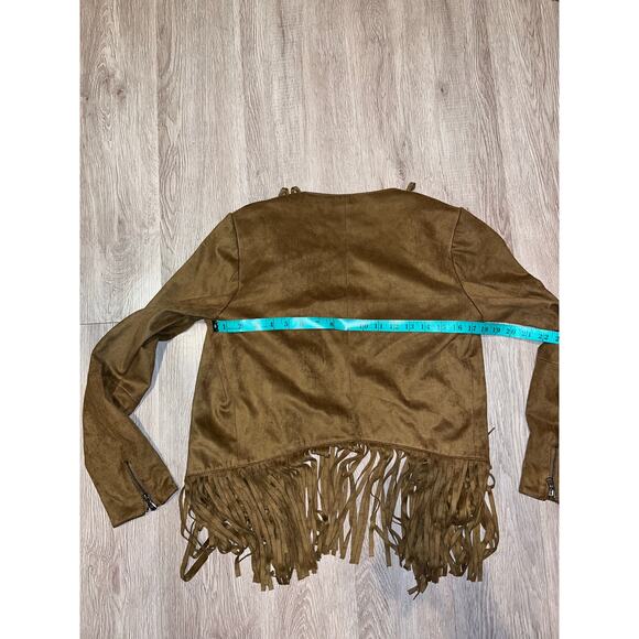 TULAROSA - Cade Fringe Faux Suede Leather Jacket / S /Brown - Picture 7 of 7